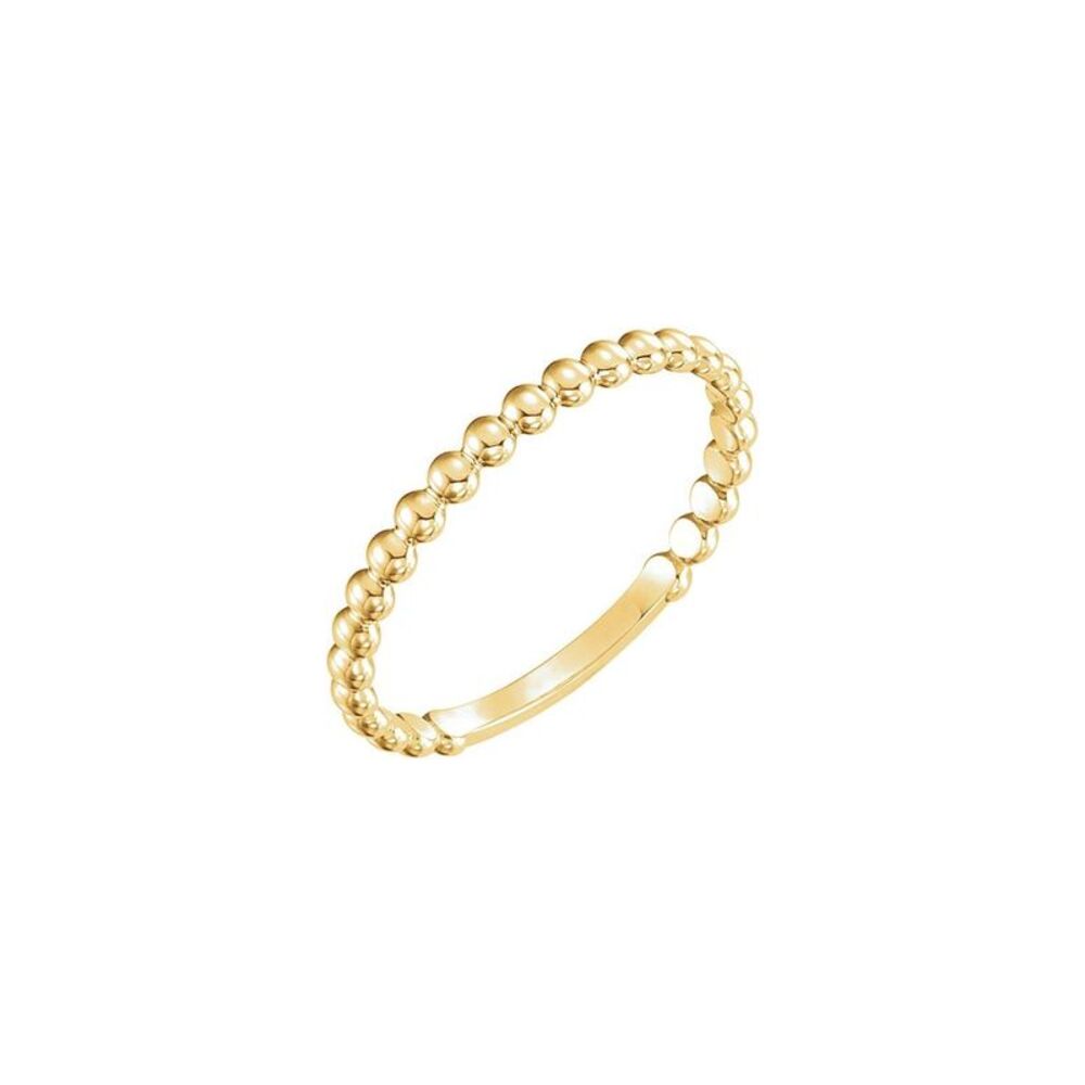 14k Yellow Gold Stackable Bead Ring For Anniversa… - image 4